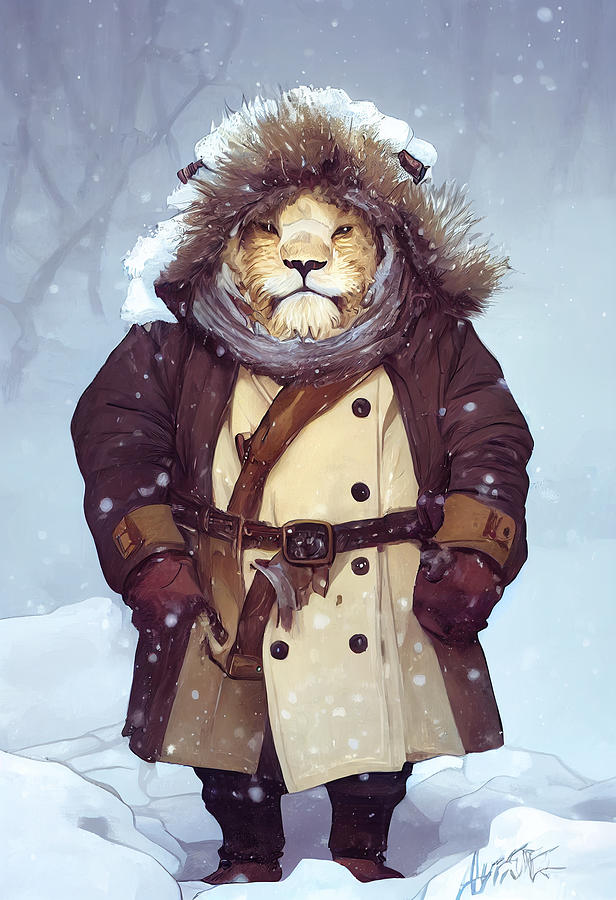 Character  Design  Portrait  Of  A  Small  Fat  Lion  Adventurer  Dre  01be3689  3ede  497c  9a51  C Painting by MotionAge Designs
