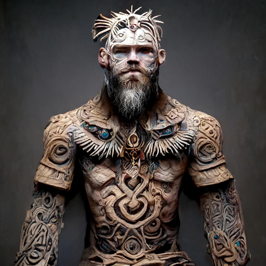 Character  Design  Tribal  Male  Viking  Tribal  Tatoos  Beau  A0ad3999  D53a  8ac9  998a  3b53a5836 Painting by MotionAge Designs