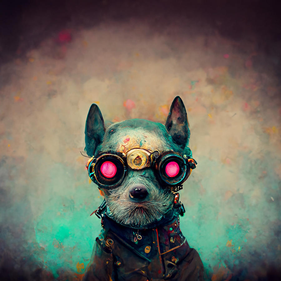 Character  Design  Zombie  Dog  Smart  Steampunk  Pastel  8k  96953d6f  A9ac  839c  Ba03  A9353030e3 Painting by MotionAge Designs