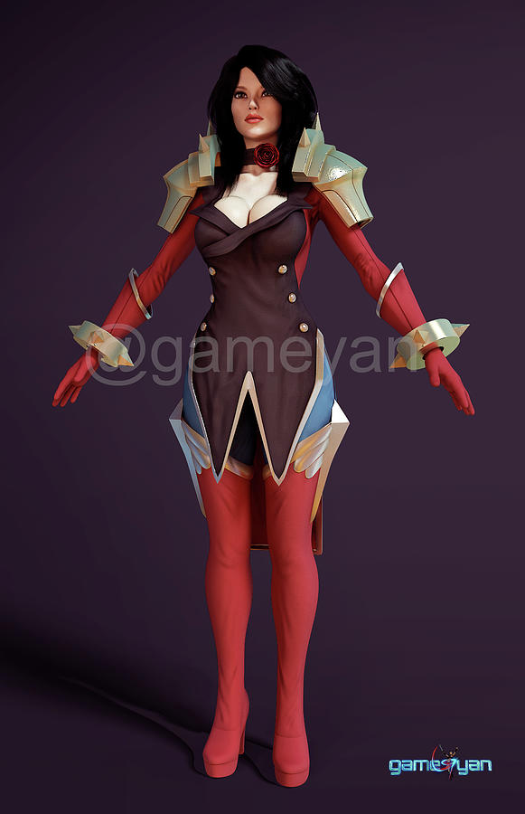 Character Modeling and Texturing Studio by Gameyan - Female Fantacy Warrior Character Sculpture by GameYan