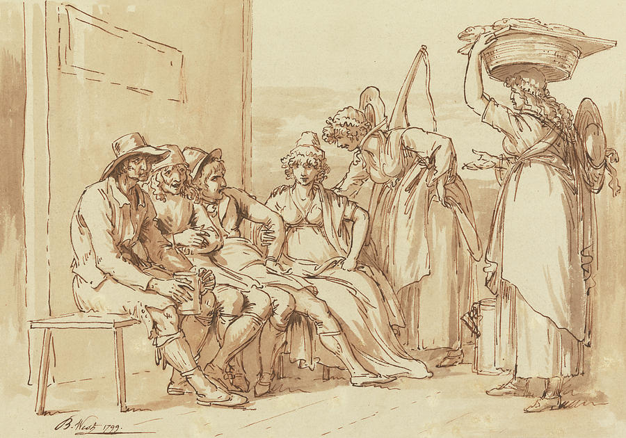 Characters in the Streets of London Drawing by Benjamin West
