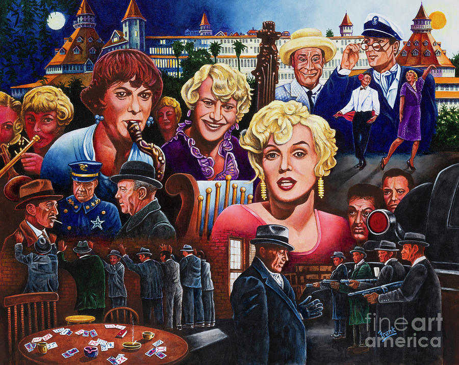 Characters of Some Like it Hot Painting by Michael Frank