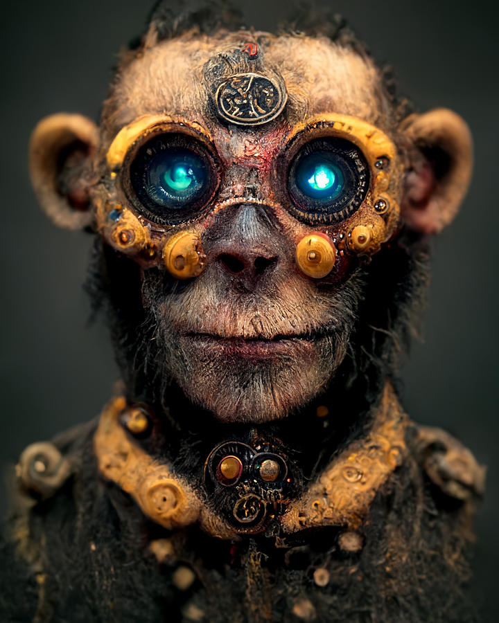 Charater  Protrait  Evil  Steampunk  Monkey  Mutant  With  34d18bb8  A353  41a6  94e6  56955a3c4f73 Painting