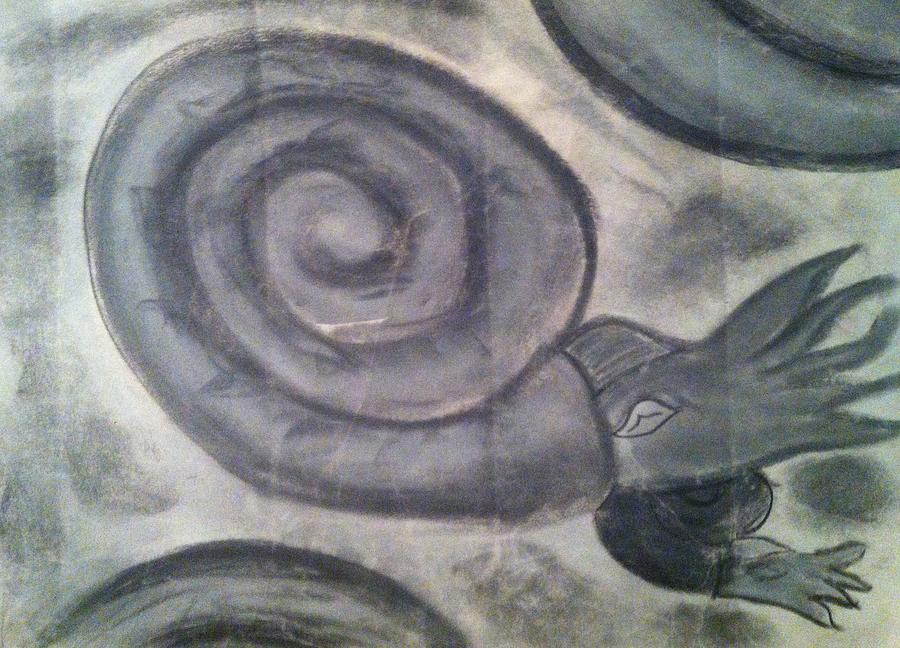Charcoal Ammonites Pastel by Andrew Blitman