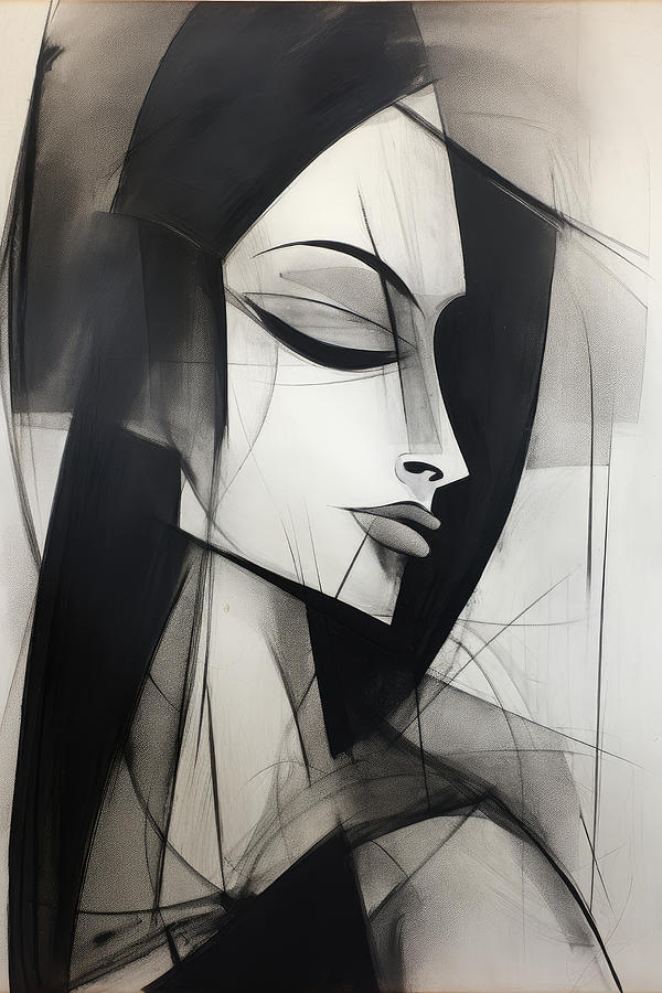 Portrait Drawing - Charcoal Cubism by My Head Cinema