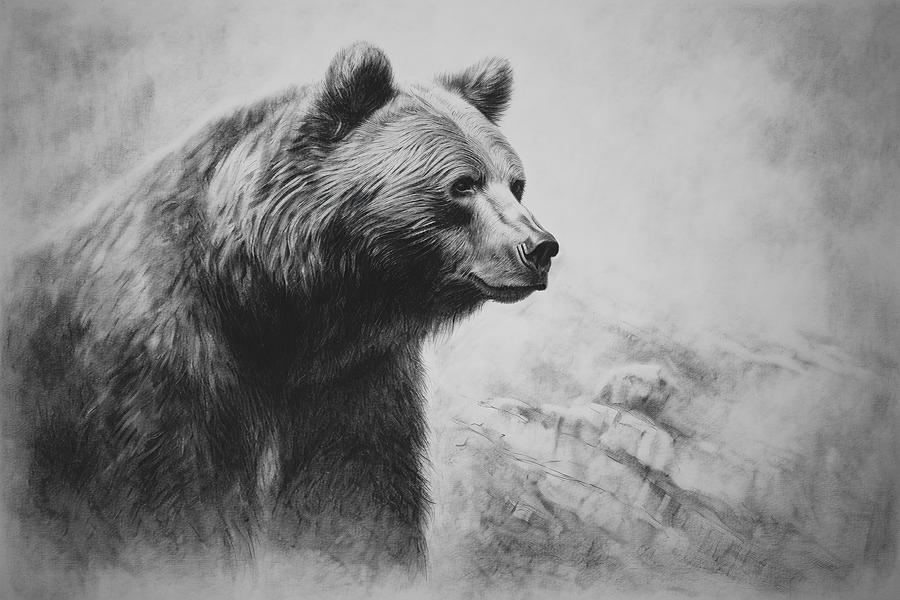 Charcoal Drawing, Brown Bear Drawing by David Mohn - Fine Art America