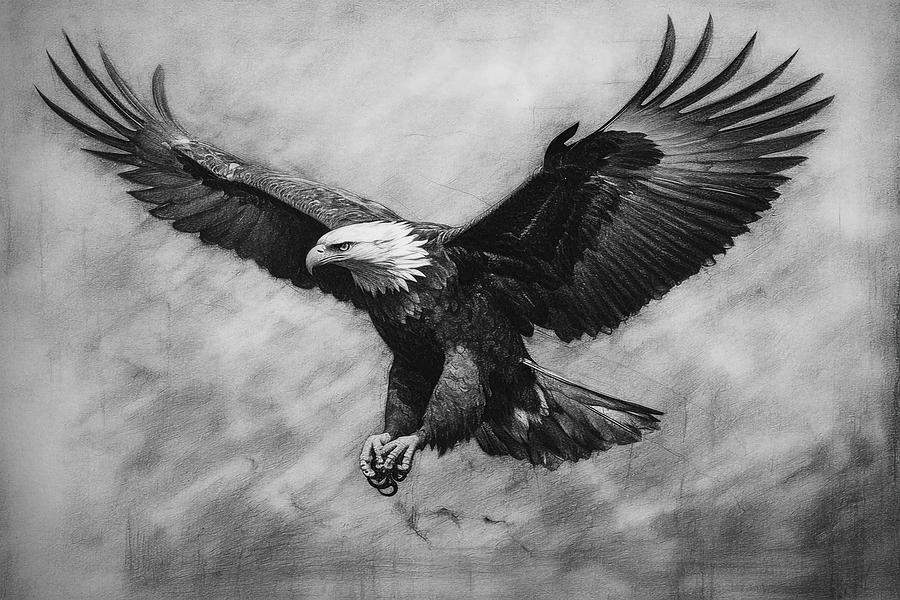 Charcoal drawing of a bald eagle Drawing by David Mohn - Fine Art America