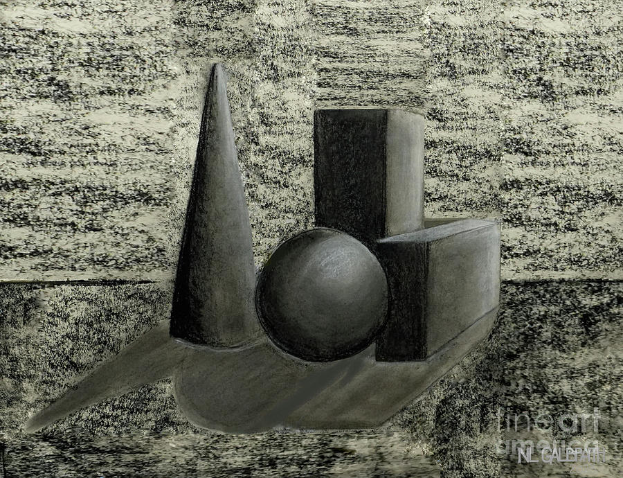 Abstract Drawing - Charcoal Shapes by NL Galbraith Abstract Drawing - Charcoal Shapes by NL Galbraith