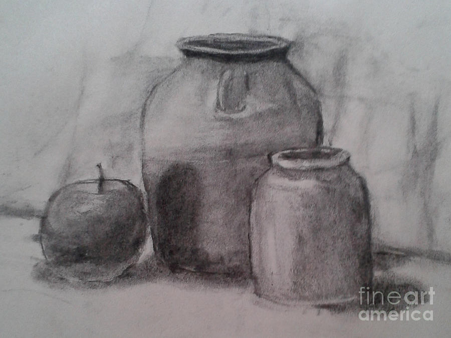 Charcoal Still Life Drawing by Jayson Halberstadt