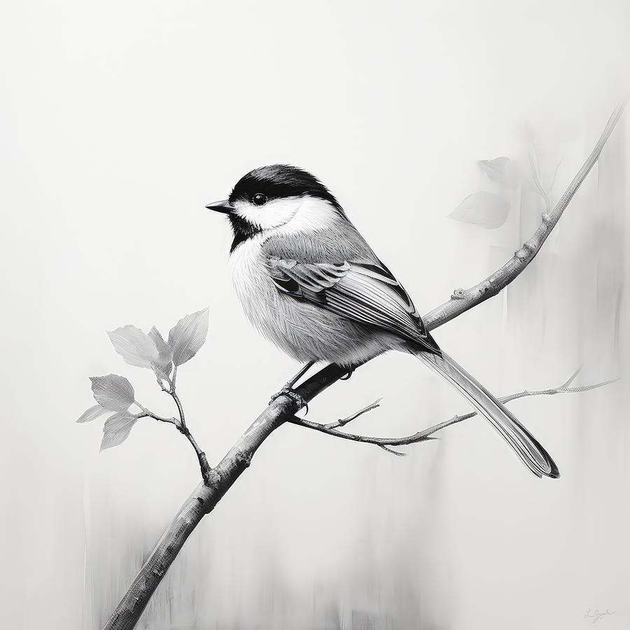 Chickadee Painting - Charcoal Symphony by Lourry Legarde