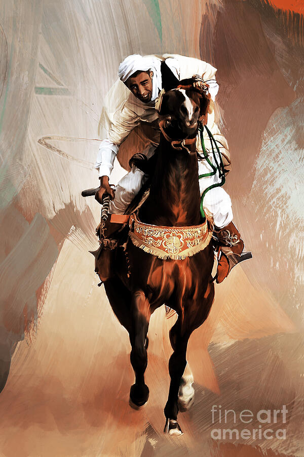 Summer Painting - Charge of the Desert Warrior by Gull G