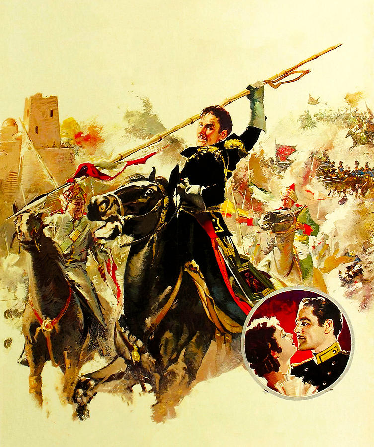 Errol Flynn Painting - Charge of the Light Brigade , 1936, movie poster base painting by Movie World Posters