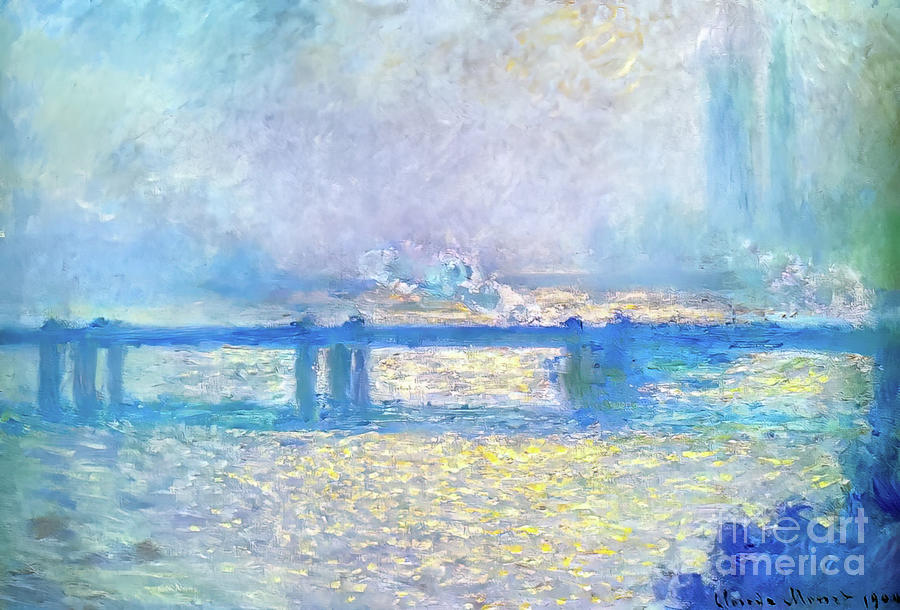 Charing Cross Bridge Overcast Weather by Claude Monet 1900 Painting by Claude Monet