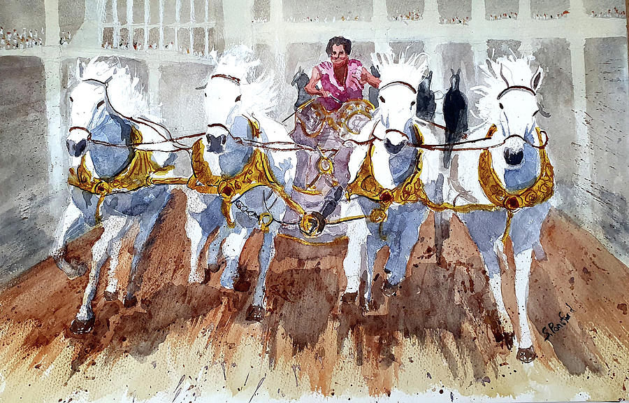 Chariot Race Painting by Steven Ponsford