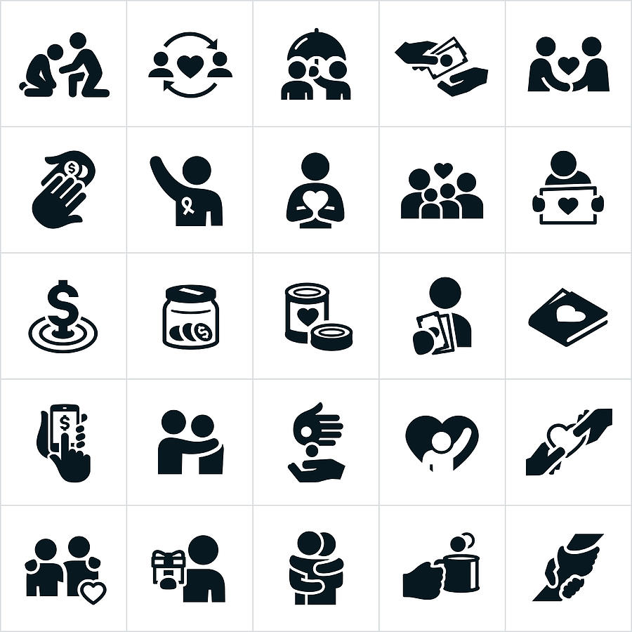 Charitable Giving Icons Drawing by Appleuzr