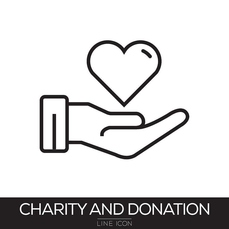 Charity And Donation Line Icon Drawing by Cnythzl