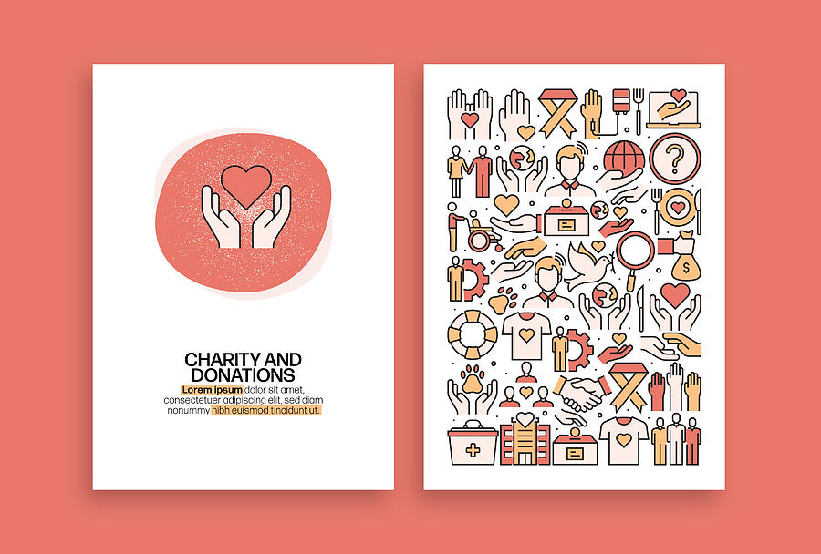 Charity and Donation Related Design. Modern Vector Templates for Brochure, Cover, Flyer and Annual Report. Drawing by Designer