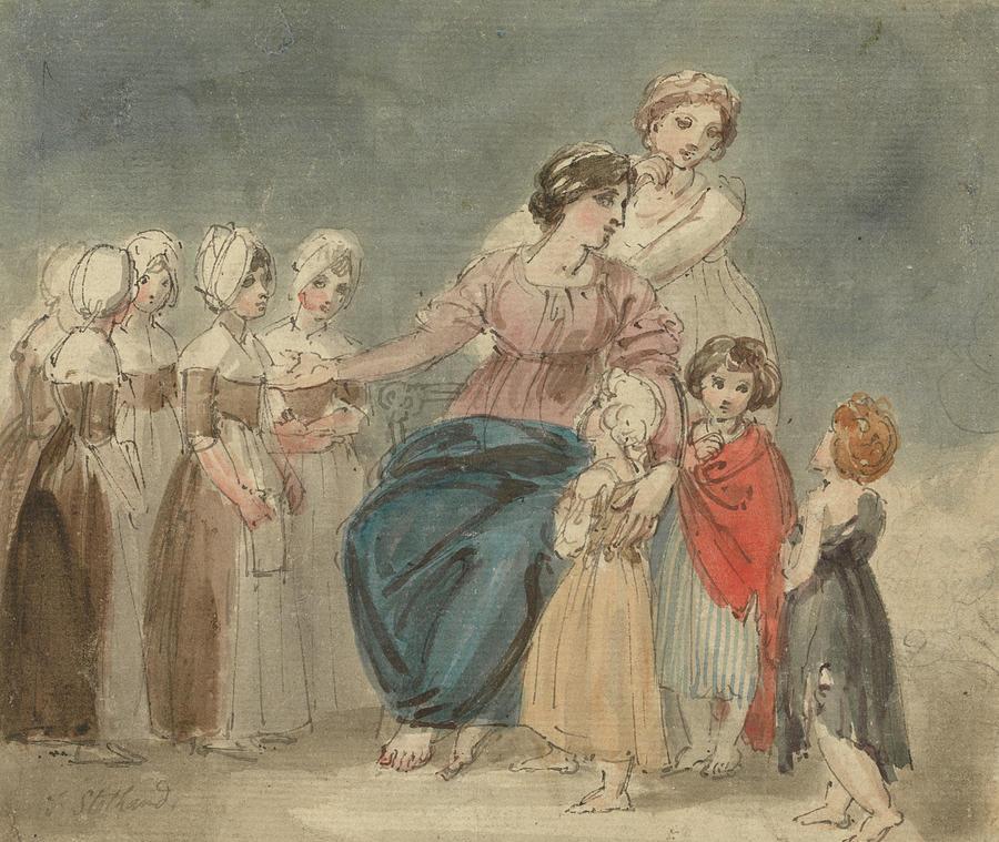 Charity Children and Little Vagabonds Drawing by Thomas Stothard