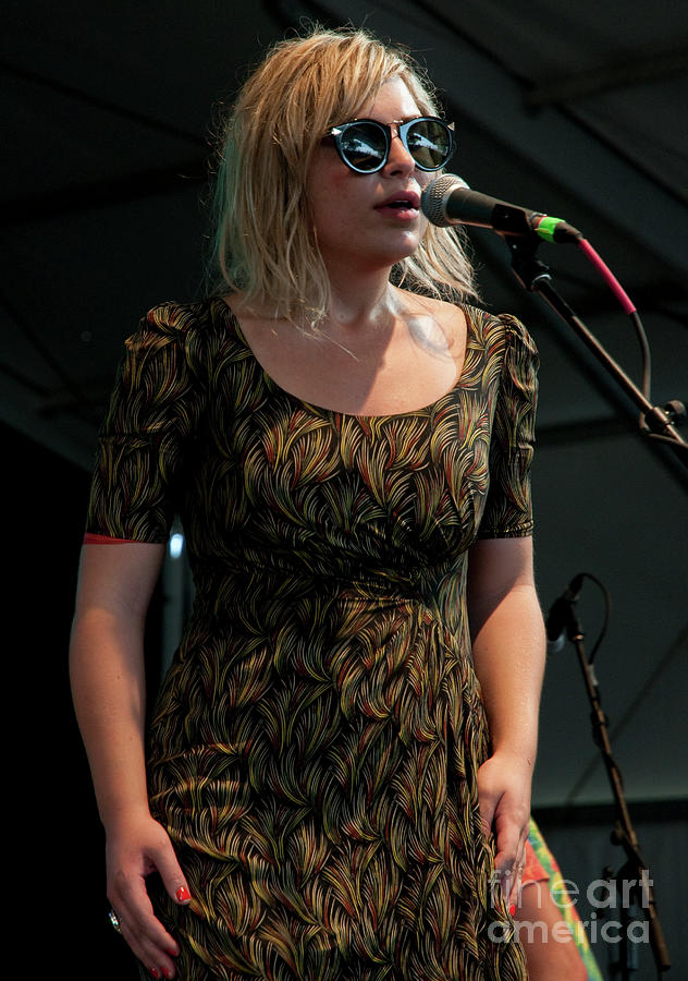 Charity Rose Thielen with The Head and the Heart at Bonnaroo Photograph by David Oppenheimer