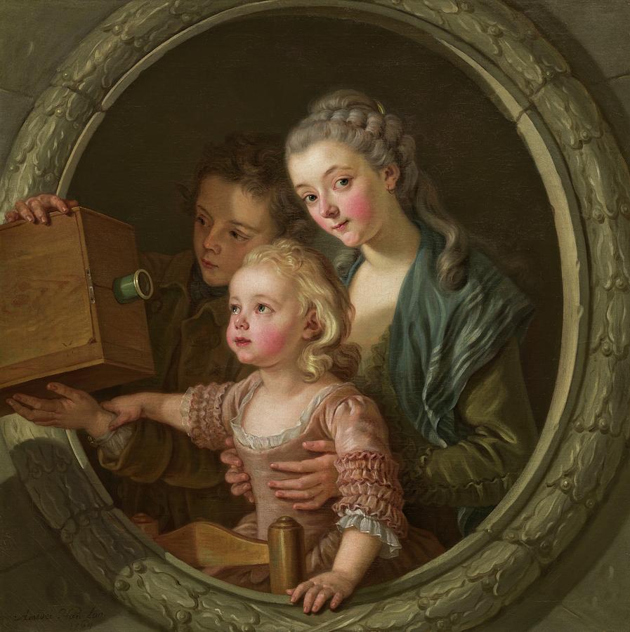 Charles Amedee Philippe Van Loo  The Camera Obscura Painting