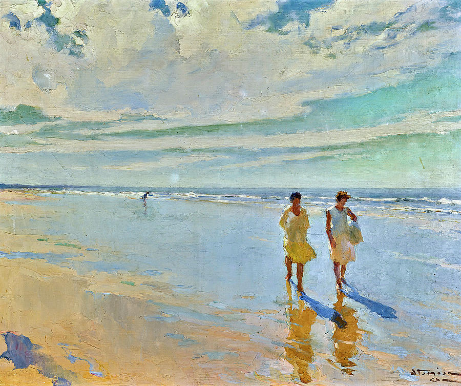 Charles Atamian 1872  1947   Promenade On The Beach Painting