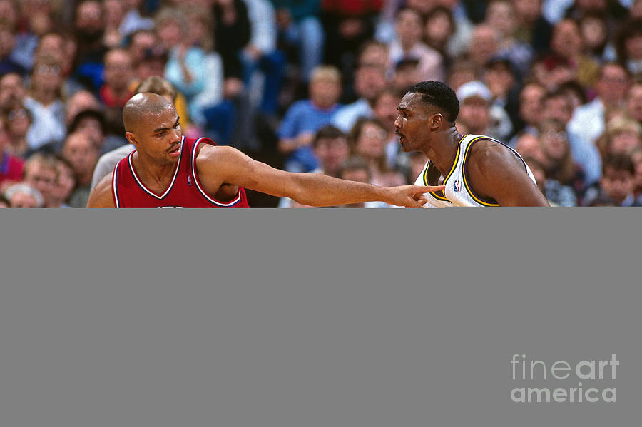 Charles Barkley and Karl Malone Photograph by Andrew D. Bernstein