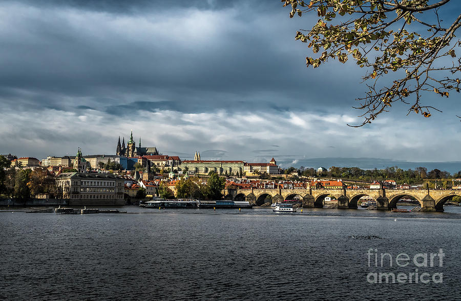 Charles Bridge Over Moldova River And Hradcany Castle In Prague In The Czech Republic Photograph by Andreas Berthold