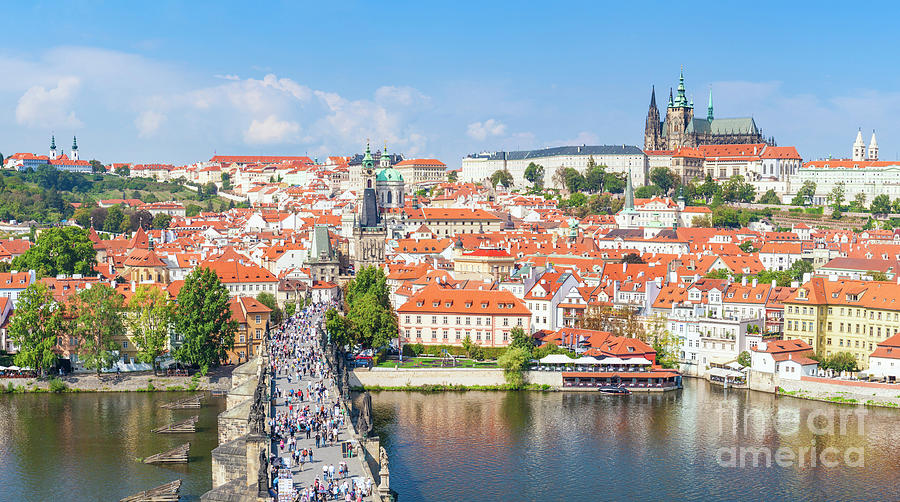 Charles Bridge, Prague Castle and St Vituss Cathedral Photograph by Neale And Judith Clark