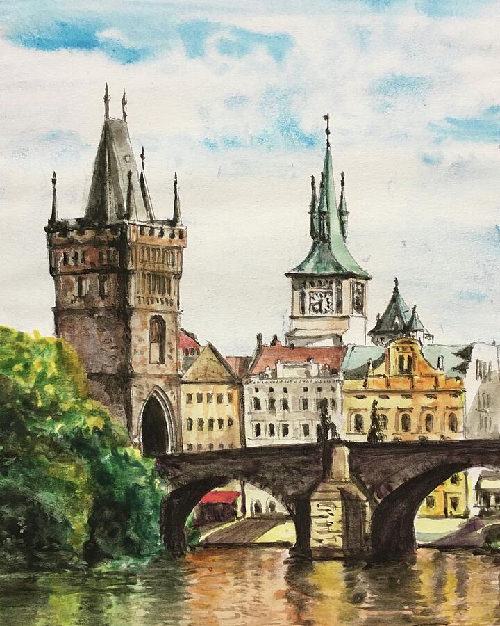 Architecture Painting - Charles Bridge, Prague by Tiberius Papp