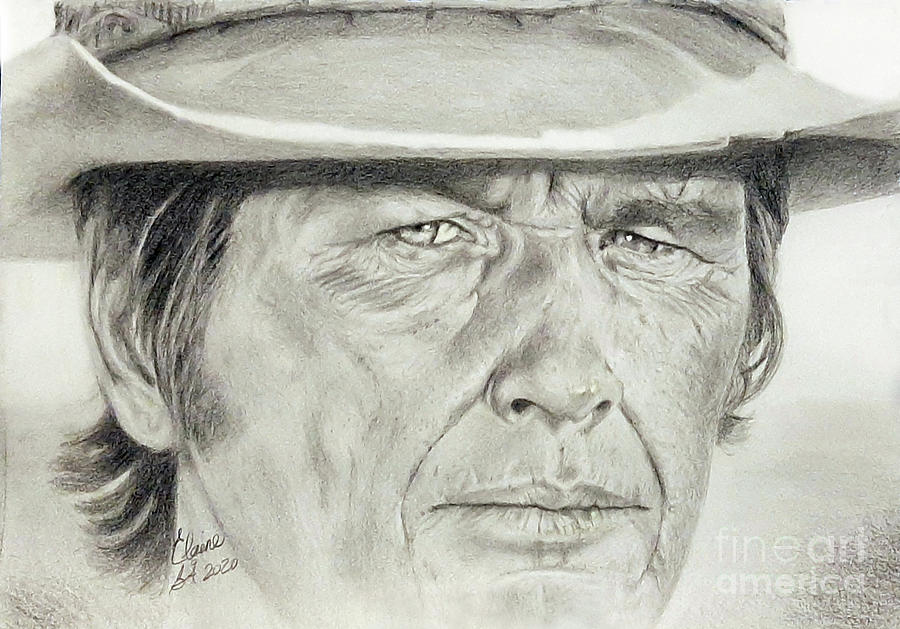 Charles Bronson Drawing by Elaine Berger