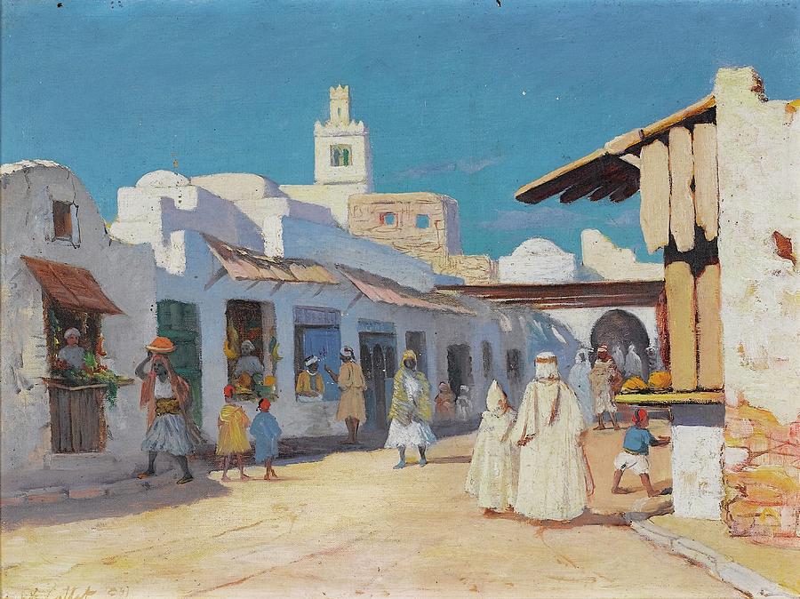 Charles Cottet LE PUY 1863 - 1924 OU 1925 A STREET IN TUNIS Painting by ...