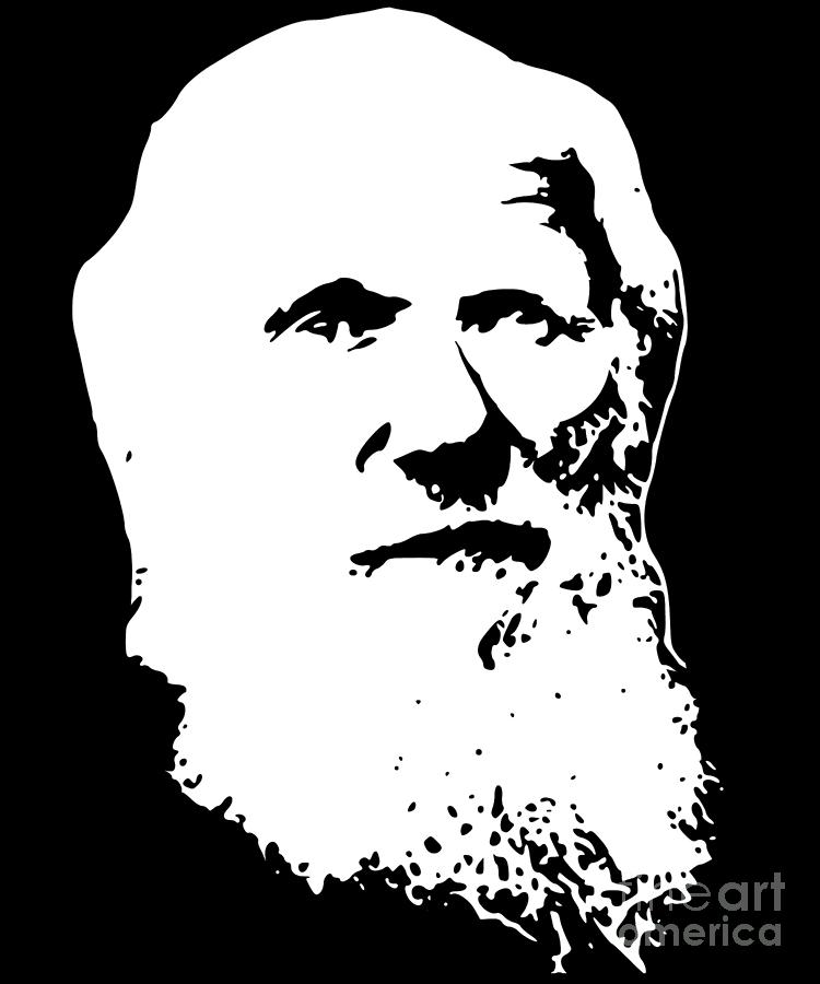 Charles Darwin Black On White Digital Art by Megan Miller - Fine Art ...