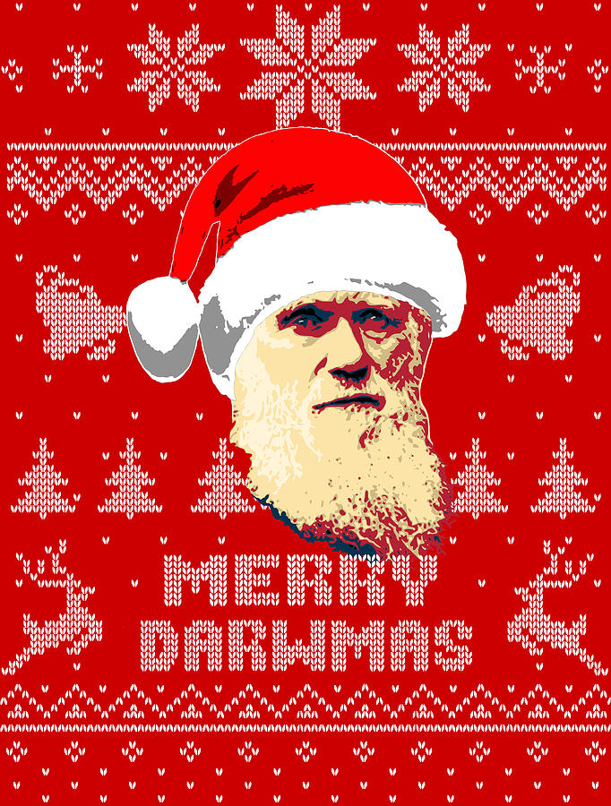 Charles Darwin Merry Darwmas Digital Art by Filip Schpindel - Fine Art ...