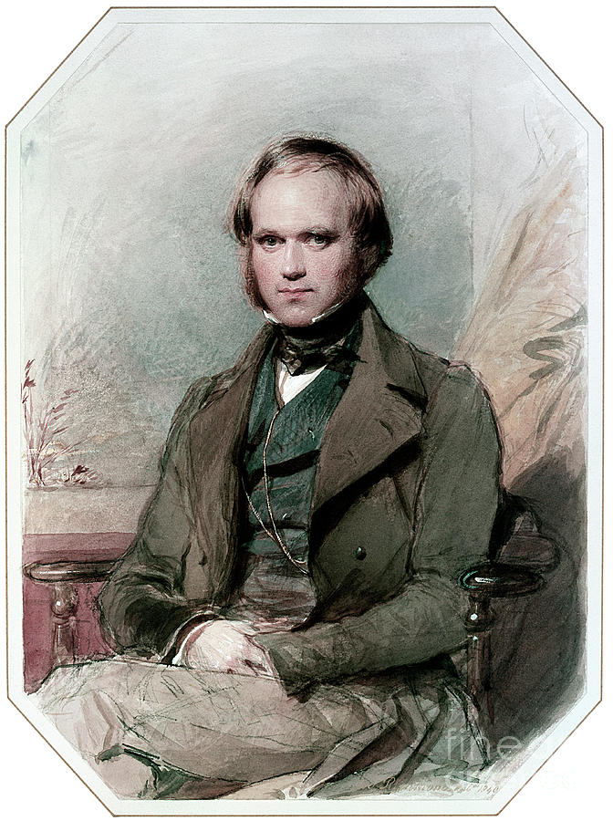 Charles Darwin portrait 1840. t1 Photograph by Historic illustrations