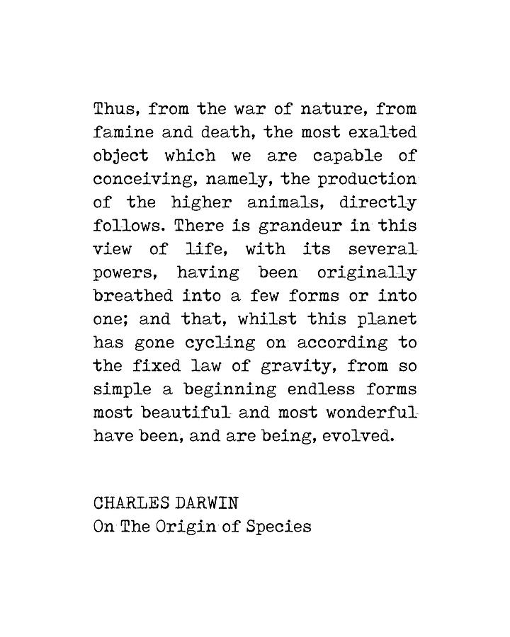 Charles Darwin Quote - On The Origin of Species - Inspiring Quotes - Typewriter Digital Art by Studio Grafiikka