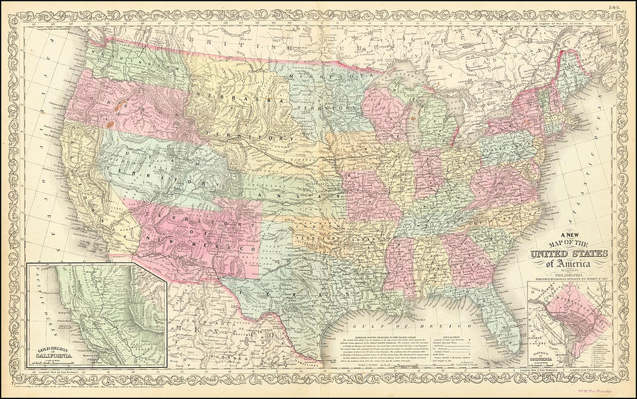 Charles Desilver Title A New Map of the United States of America By J.H ...