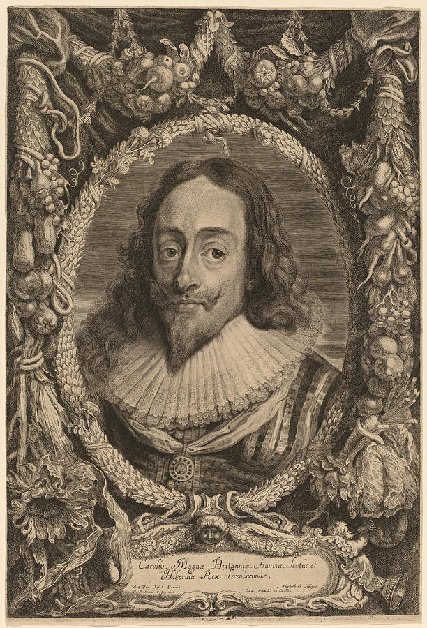 Charles I Drawing by Jonas Suyderhoff after Sir Anthony van Dyck
