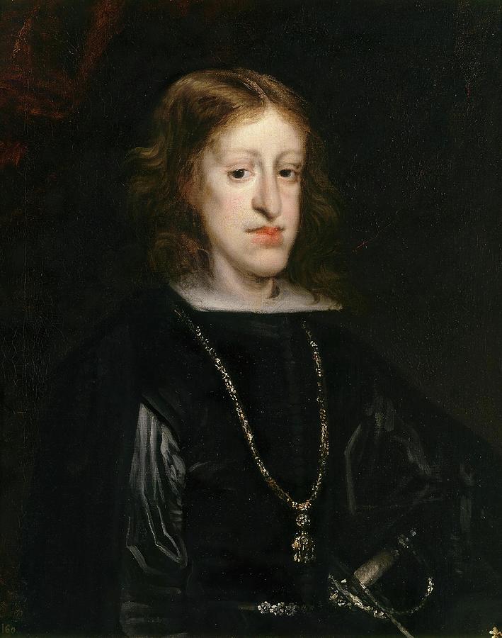Charles II, King of Spain, ca. 1680, Spanish School. FELIPE IV HIJO. Painting by Juan Carreno de Miranda -1614-1685-