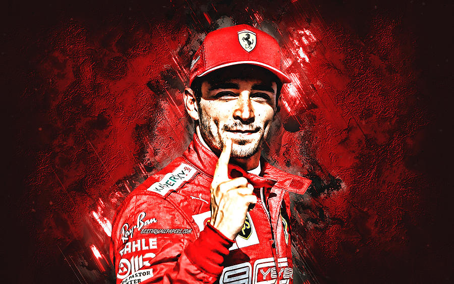 Charles Leclerc Formula 1 Monegasque racing driver portrait red stone ...