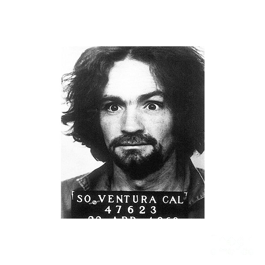 Charles Manson Mug Shot 1969 Vertical Drawing By Victor C Perkins ...