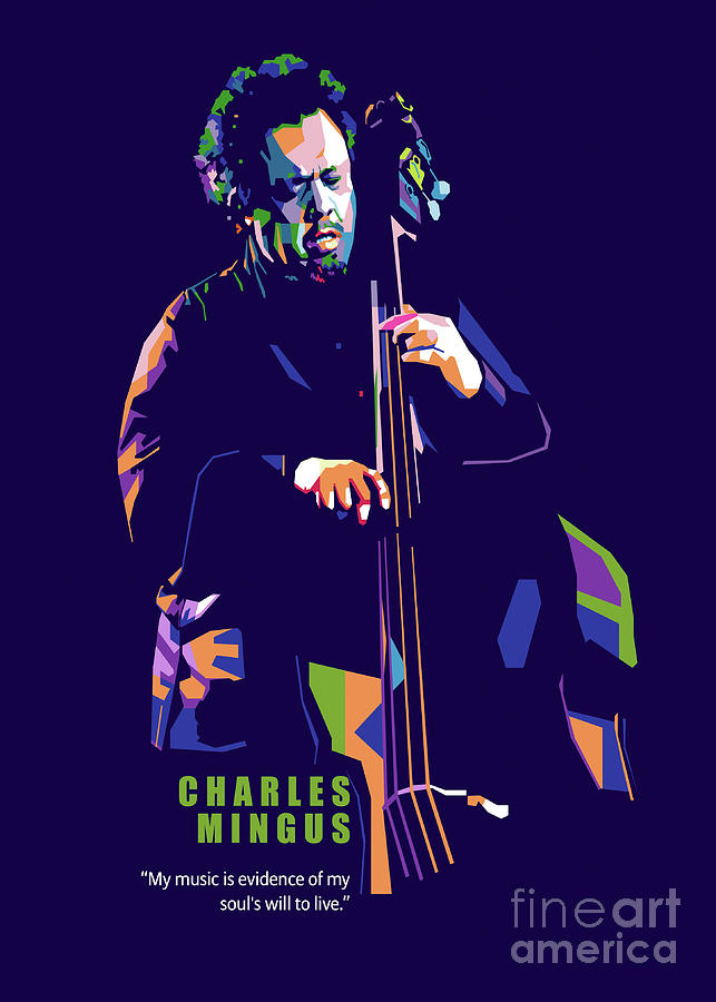 Music Digital Art - Charles mingus by Nofa Aji Zatmiko