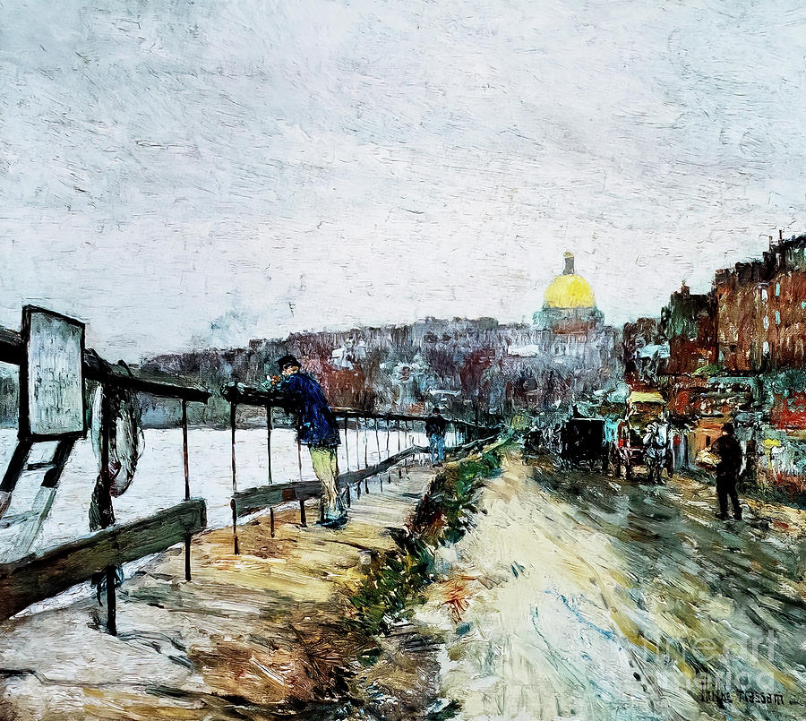Charles River and Beacon Hill by Childe Hassam 1892 Painting by Childe Hassam