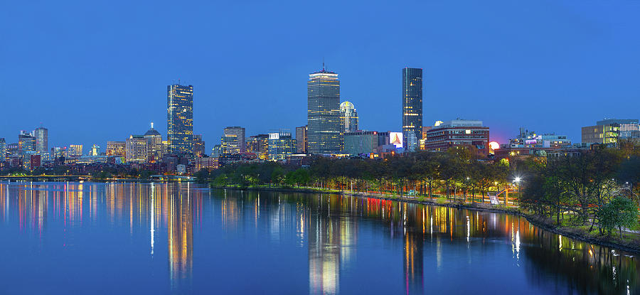 Charles River Boston Back Bay Skyline Panorama Photograph by Juergen Roth