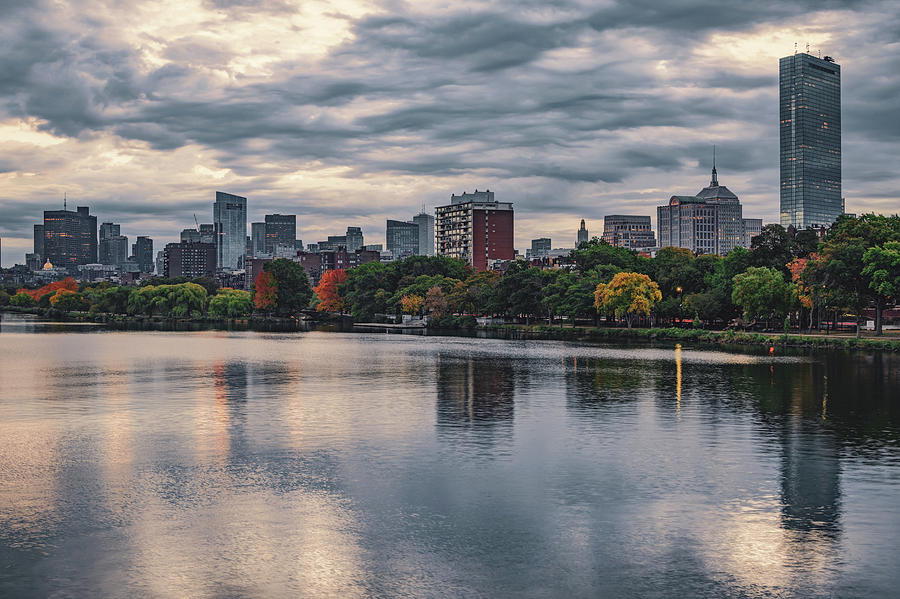 Charles River Reflections of the Boston Skyline Photograph by Gregory Ballos
