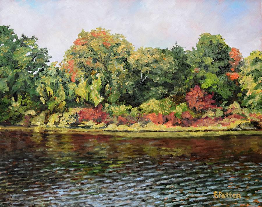 Charles River, Waltham, MA Painting by Eileen Patten Oliver