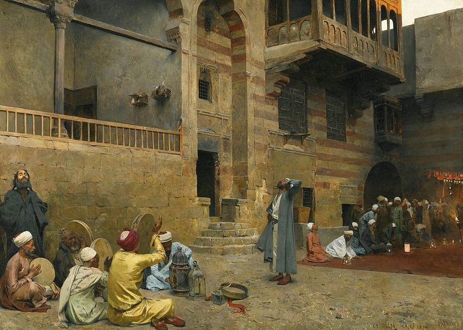 Charles Wilda 1854-1907   A MYSTIC, CAIRO 1890 Painting by Artistic Rifki