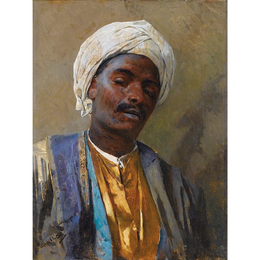 Charles Wilda 1854-1907 PORTRAIT OF A MAN Painting by Artistic Rifki