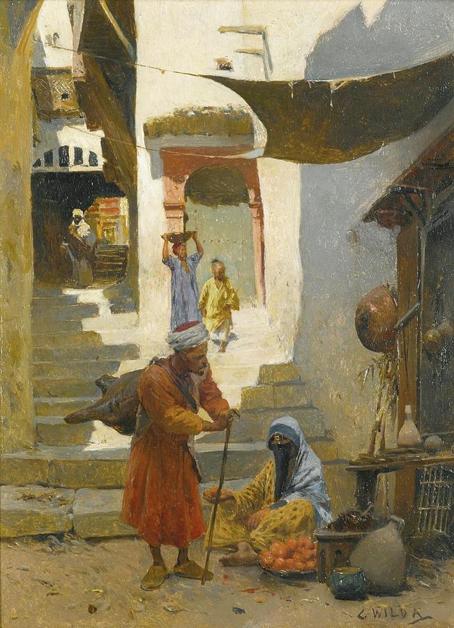 Charles Wilda 1854-1907   THE FRUIT SELLER Painting by Artistic Rifki