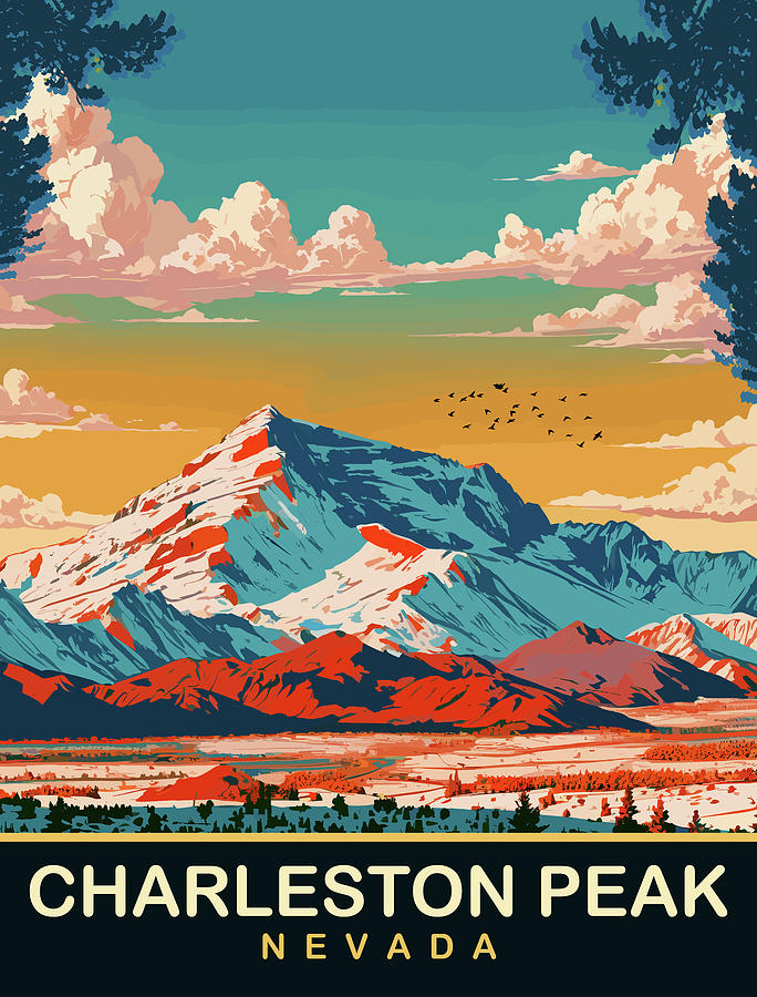 Nature Digital Art - Charleston Peak, Nevada by Long Shot
