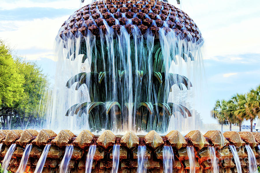 Charleston Pineapple Fountain Photograph by John Rizzuto